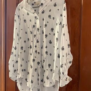 Soft silky rose button down blouse